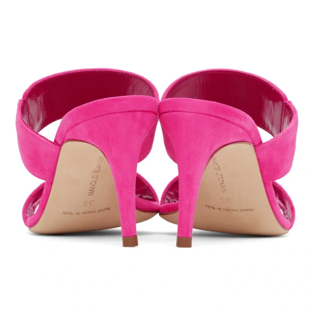 MANOLO BLAHNIK Nebre Mules (Pink) - Picture 5 of 15